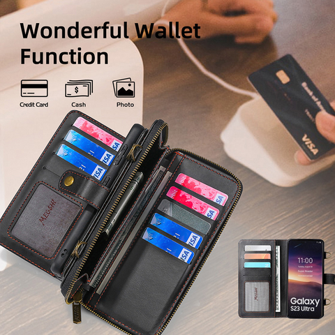 Detachable Leather Wallet Phone Case
