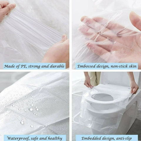 BIODEGRADABLE DISPOSABLE PLASTIC TOILET SEAT COVER (50 PCS)