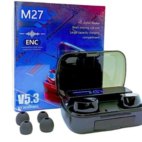 M27 Earbuds – HiFi Stereo Sound with Noise Reduction & Long Battery Life