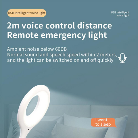 Mini Portable Led Night Light Smart Voice Control Light 360-degree Rotation