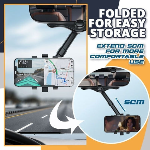 Rotatable Rear Mirror Car Phone Holder