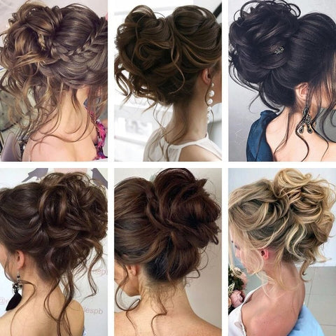 MESSY CURLY HAIR BUN