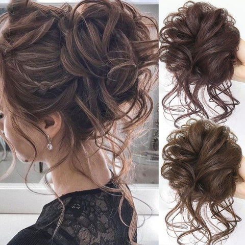MESSY CURLY HAIR BUN