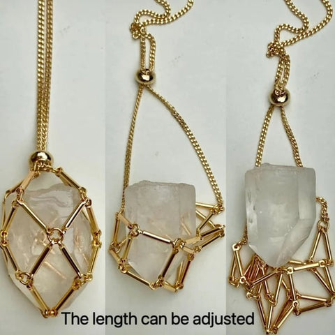 Crystal Stone Holder Necklace