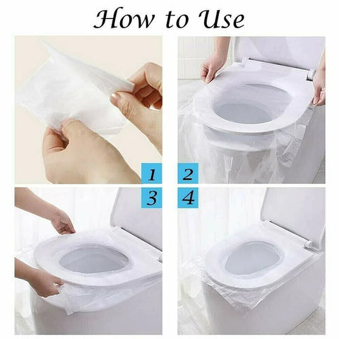 BIODEGRADABLE DISPOSABLE PLASTIC TOILET SEAT COVER (50 PCS)