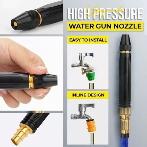 Premium Black Metal Spray Nozzle – Adjustable High-Pressure Water Jet for Car Wash & Gardening