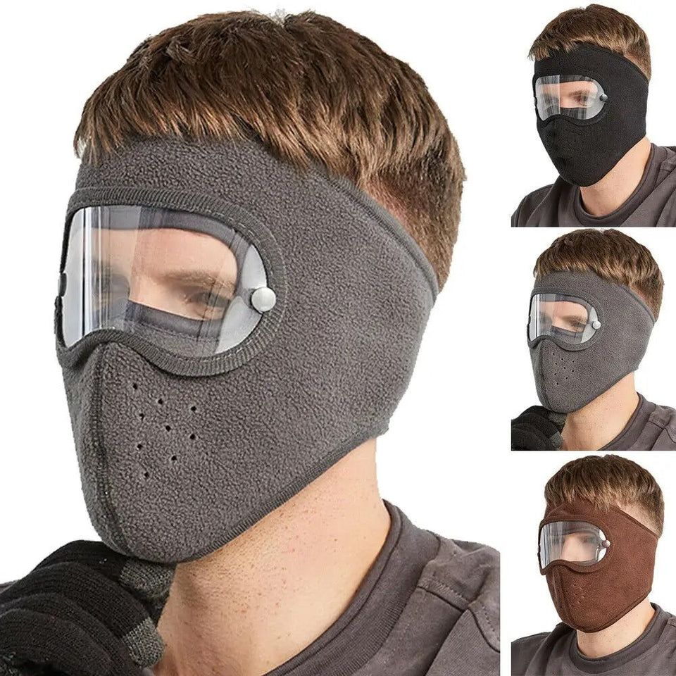 Cotton Full Face Mask with Built-in Goggles | Windproof, Sun & Dust Protection, Warm Winter Mask for Biking, Cycling & Outdoor Use (Unisex – Pack of 1)
