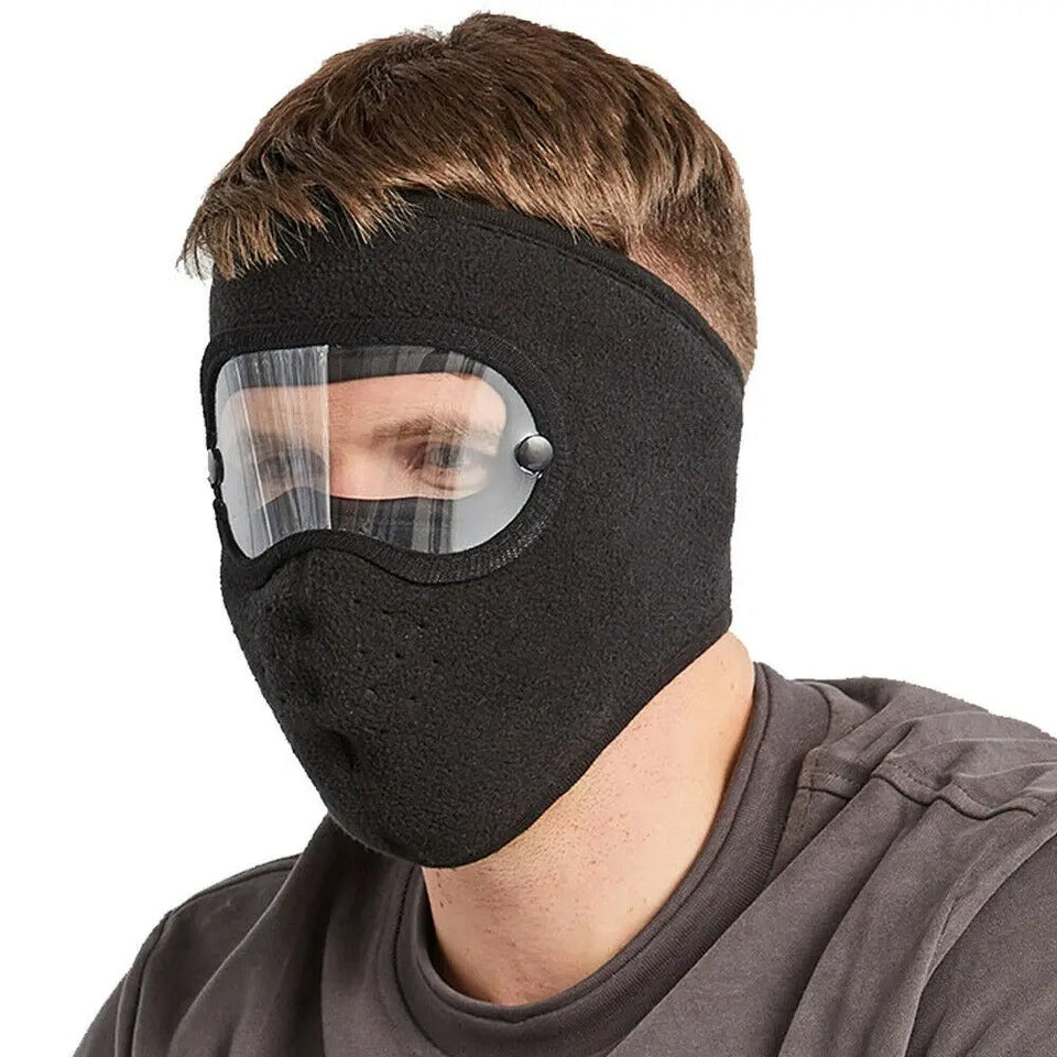 Cotton Full Face Mask with Built-in Goggles | Windproof, Sun & Dust Protection, Warm Winter Mask for Biking, Cycling & Outdoor Use (Unisex – Pack of 1)