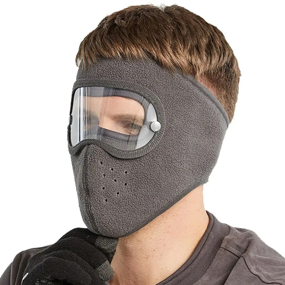 Cotton Full Face Mask with Built-in Goggles | Windproof, Sun & Dust Protection, Warm Winter Mask for Biking, Cycling & Outdoor Use (Unisex – Pack of 1)