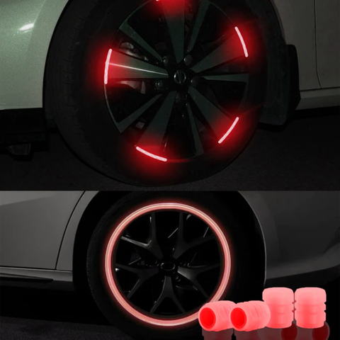 Reflective Rim Sticker & Luminous Valve Cap