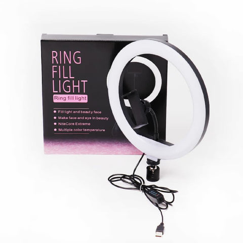 LED Ring Light with Phone Holder & USB – Dimmable Beauty Light for Makeup, Streaming & Photography