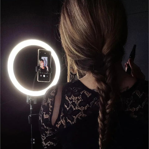 LED Ring Light with Phone Holder & USB – Dimmable Beauty Light for Makeup, Streaming & Photography
